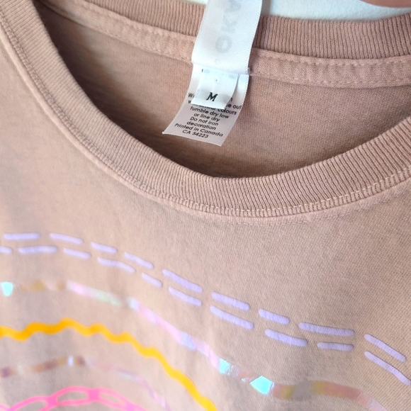 OKAYOK Iridescent Squiggles Dusty Rose Boxy Tee (M) - Picture 10 of 14